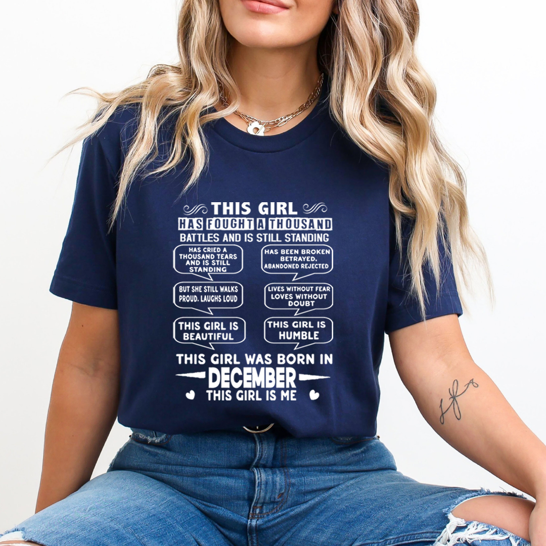This Girl Was Born In December (white) - Unisex T-Shirt