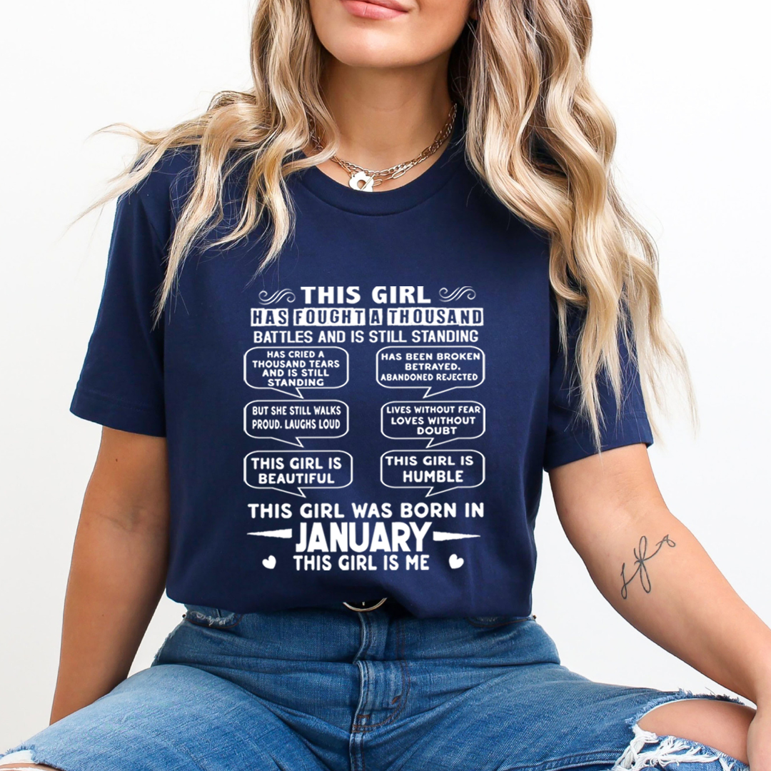 This Girl Was Born In January (white) - Unisex T-Shirt