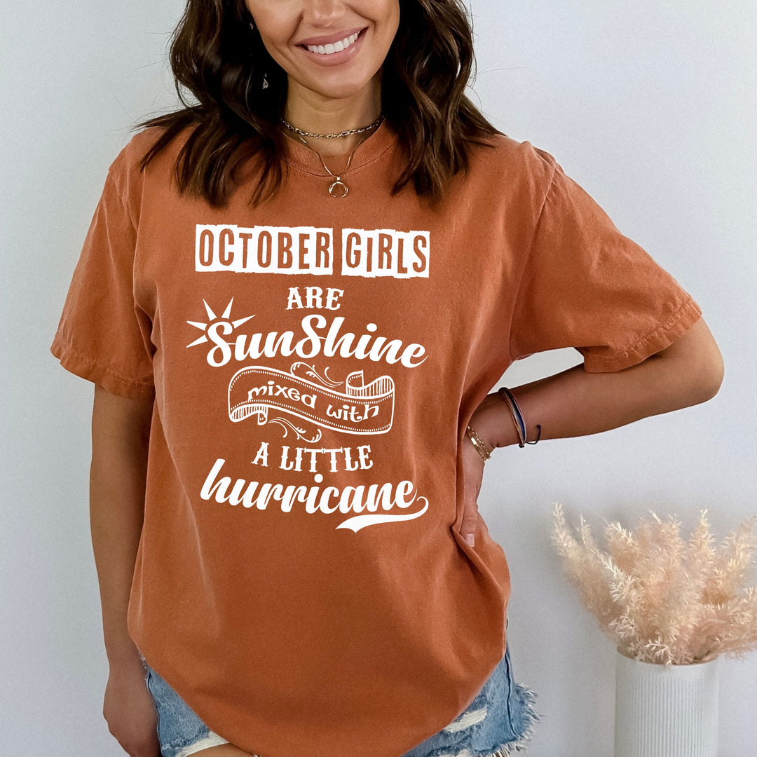 OCTOBER GIRLS ARE SUNSHINE - Bella Canvas Super Soft Cotton