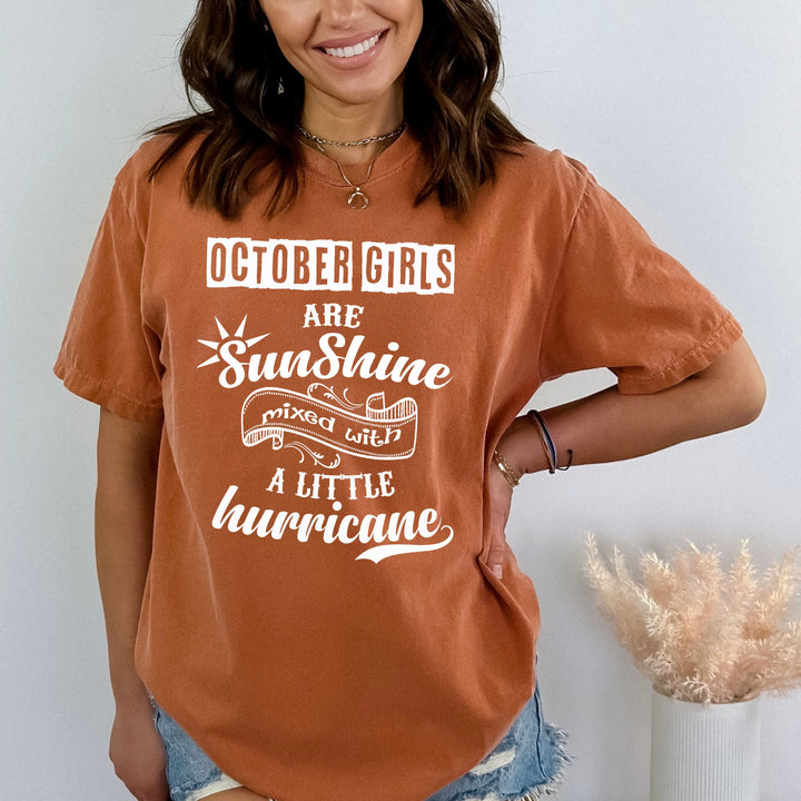 OCTOBER GIRLS ARE SUNSHINE - Bella Canvas Super Soft Cotton
