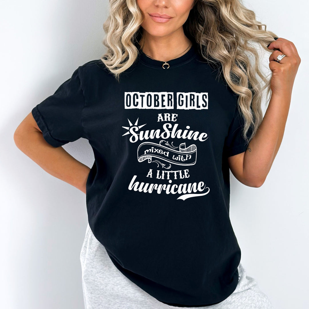 OCTOBER GIRLS ARE SUNSHINE - Bella Canvas Super Soft Cotton