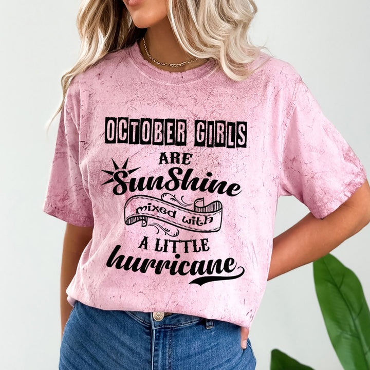 October Girls Are Sunshine - Unisex Tie-Dye Colorblast T-Shirt