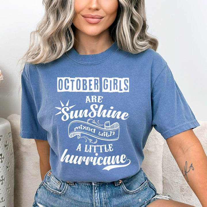 OCTOBER GIRLS ARE SUNSHINE - Bella Canvas Super Soft Cotton