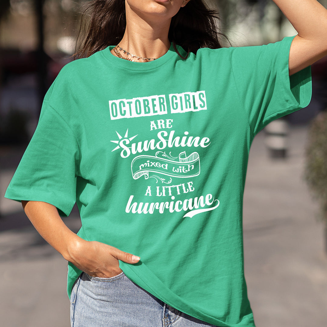 OCTOBER GIRLS ARE SUNSHINE - Bella Canvas Super Soft Cotton