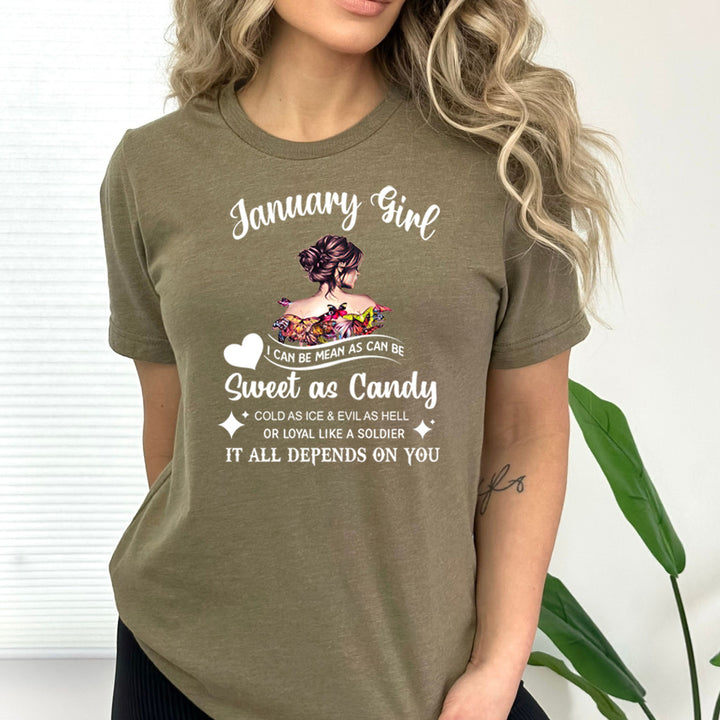 January Girl Sweet As Candy - Bella Canvas