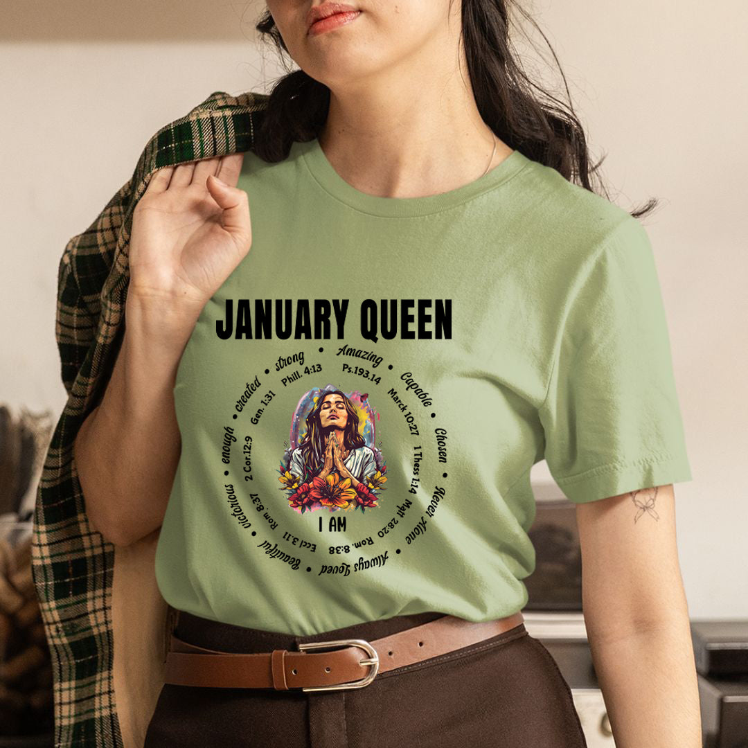 I Am January Queen Strong, Amazing And Capable - Unisex T-Shirt