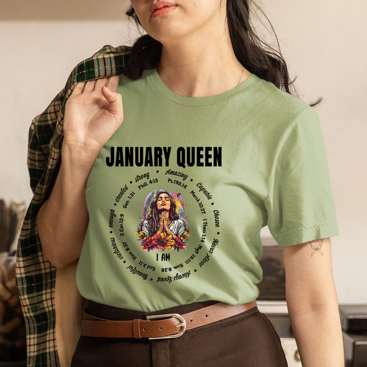I Am January Queen Strong, Amazing And Capable - Unisex T-Shirt