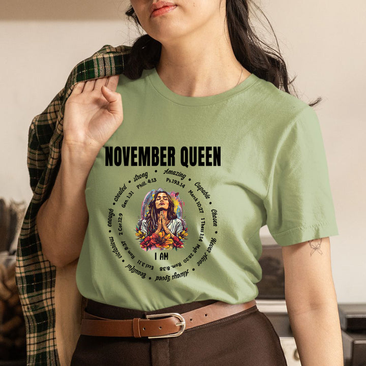 I Am November Queen Strong, Amazing And Capable - Unisex T-Shirt