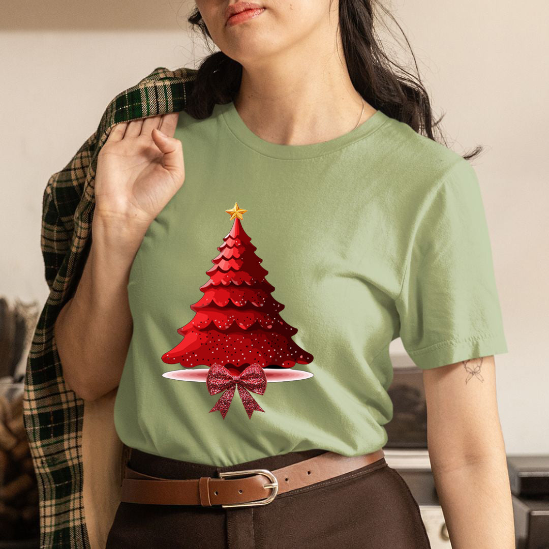 Christmas Tree With Bow - Unisex T-Shirt