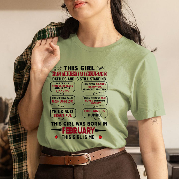 This Girl Was Born In February - Unisex T-Shirt