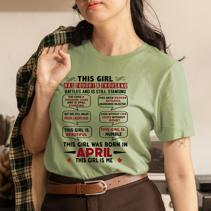 This Girl Was Born In April - Unisex T-Shirt