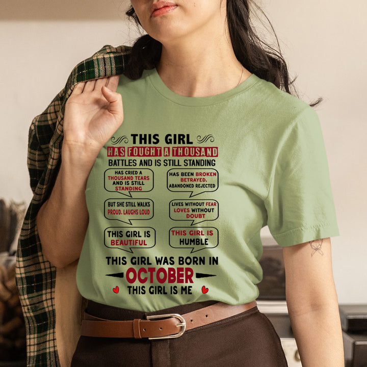 This Girl Was Born In October - Unisex T-Shirt