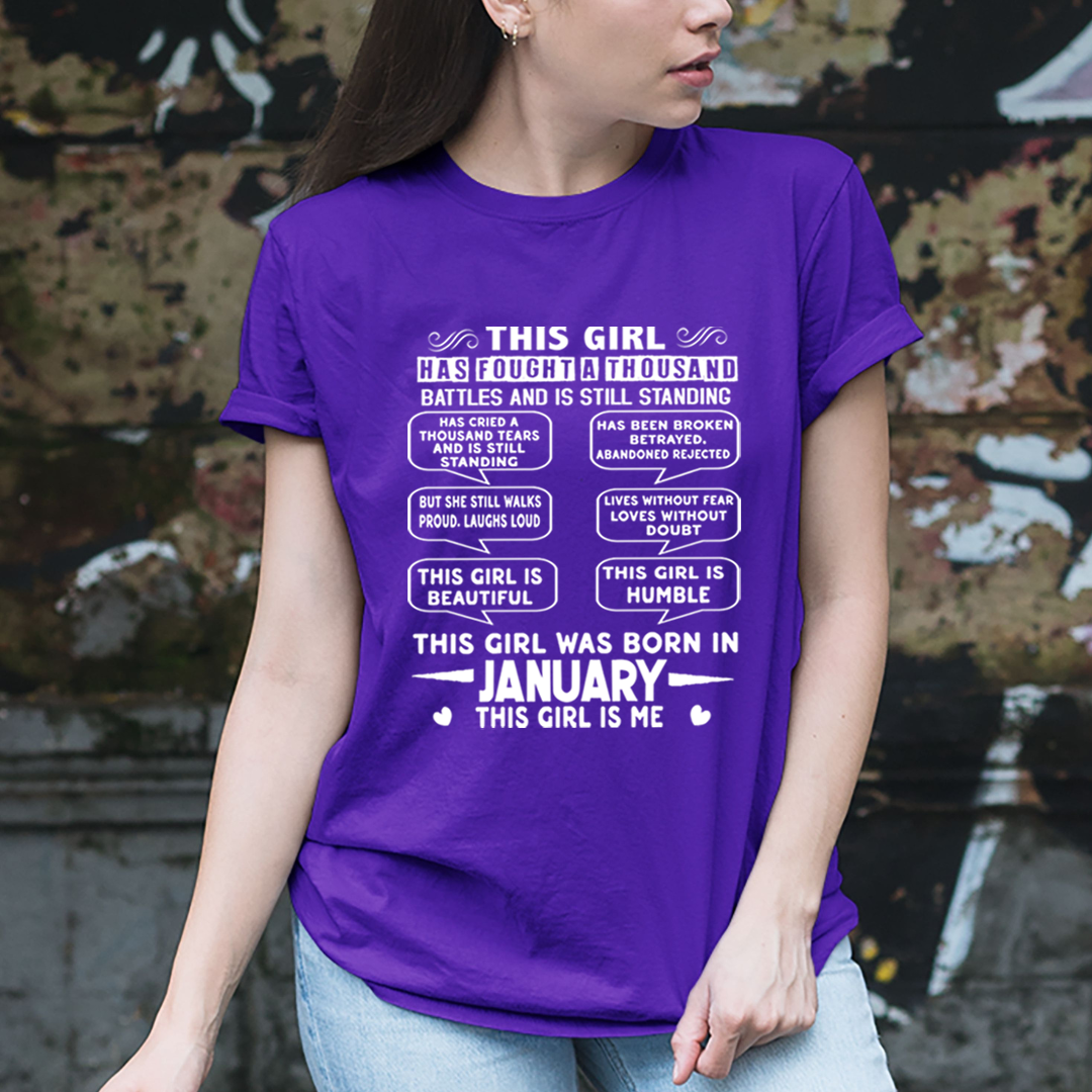This Girl Was Born In January (white) - Unisex T-Shirt