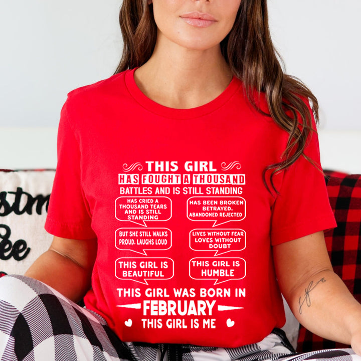 This Girl Was Born In February (white) - Unisex T-Shirt