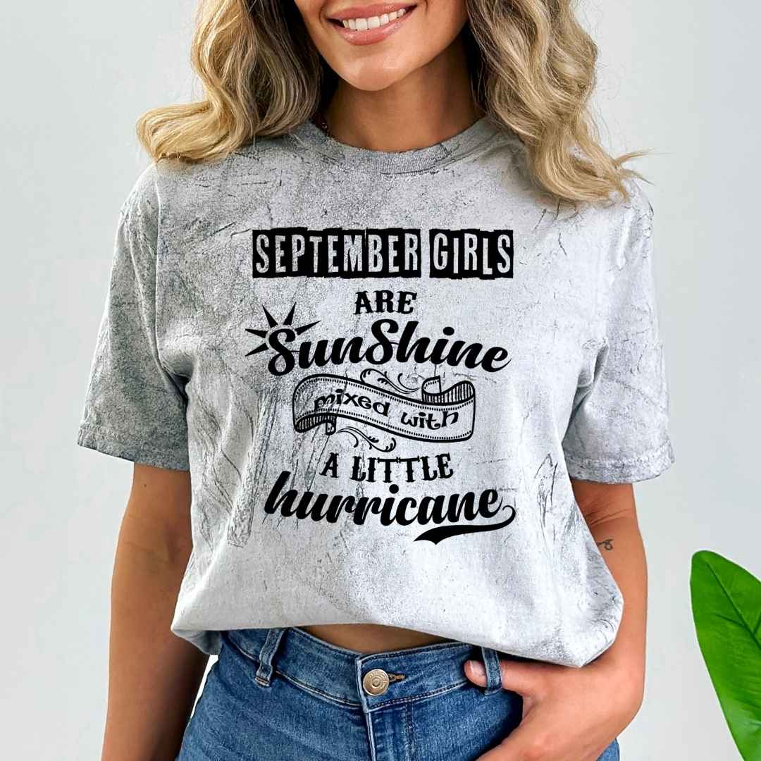 September Girls Are Sunshine - Unisex Tie-Dye Colorblast T-Shirt