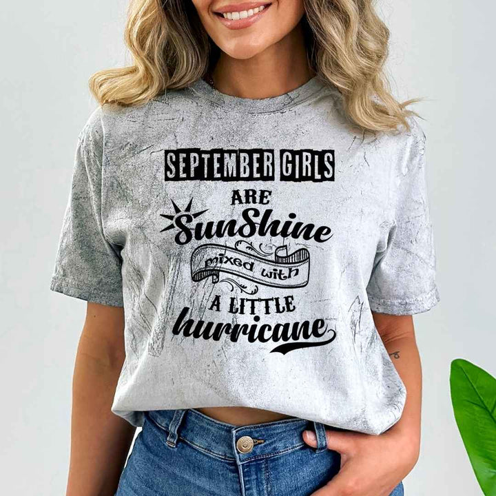 September Girls Are Sunshine - Unisex Tie-Dye Colorblast T-Shirt