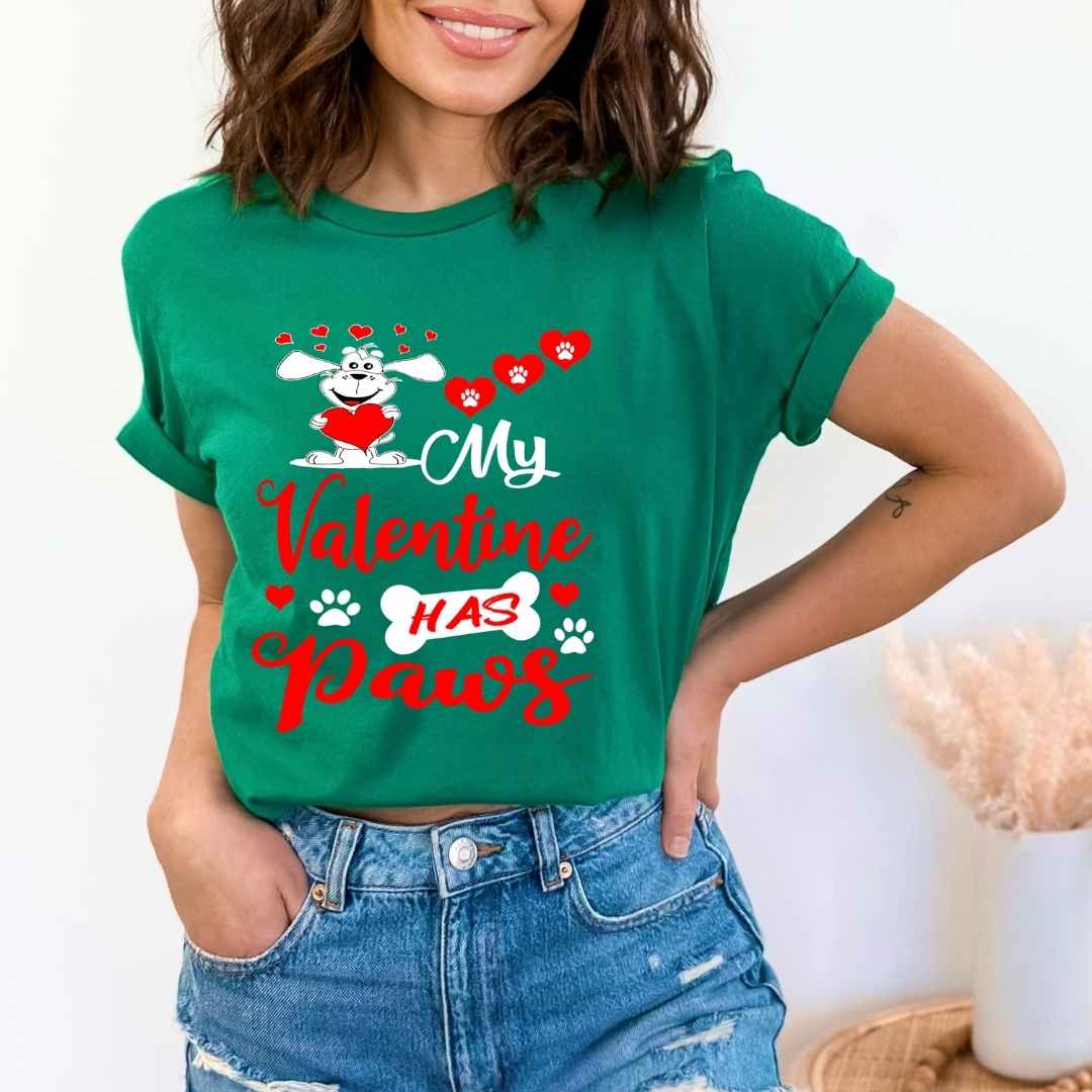 "MY VALENTINE HAS PAWS"  - Unisex T-Shirt