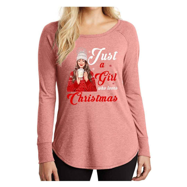 "JUST A GIRL WHO LOVES CHRISTMAS"- Stylish Long-Sleeve Tee