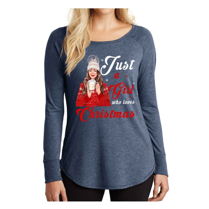 "JUST A GIRL WHO LOVES CHRISTMAS"- Stylish Long-Sleeve Tee