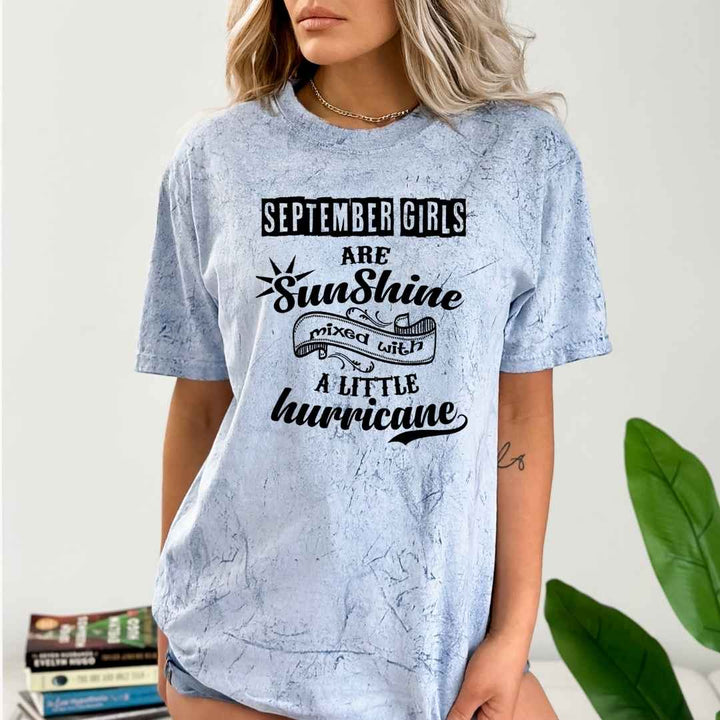 September Girls Are Sunshine - Unisex Tie-Dye Colorblast T-Shirt