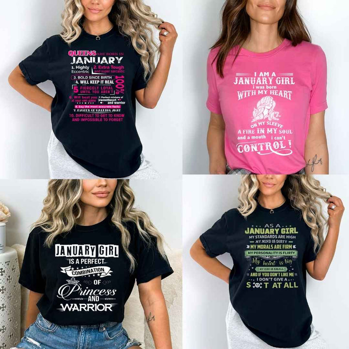 "Get Exclusive Discount On January Combo Pack Of 4 Shirts(Flat Shipping) For B'day Girls.
