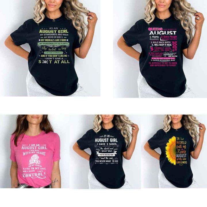 "Get Exclusive Discount On August Combo Pack Of 5 Shirts"(Flat Shipping) For B'day Girls.