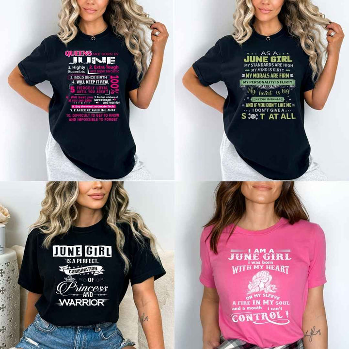 "Get Exclusive Discount On June Combo Pack Of 4 Shirts(Flat Shipping) For B'day Girls.