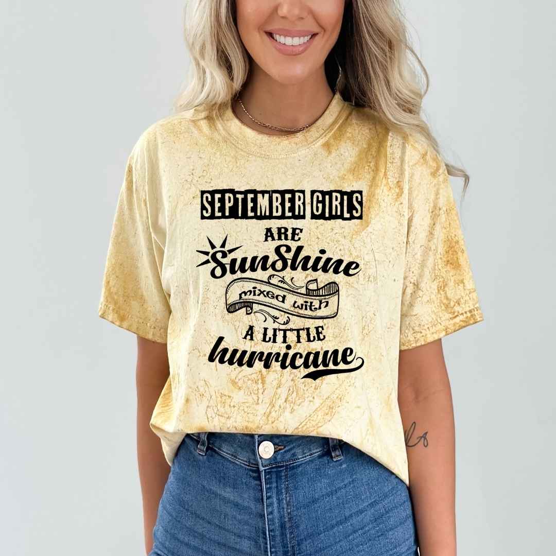 September Girls Are Sunshine - Unisex Tie-Dye Colorblast T-Shirt