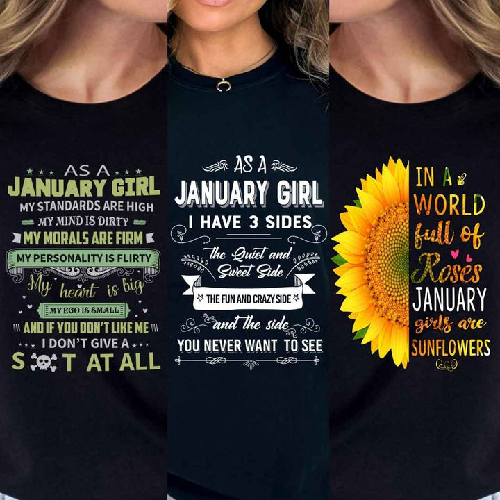 "Get Exclusive Discount On January Combo Pack Of 3 Shirts(Flat Shipping) For B'day Girls