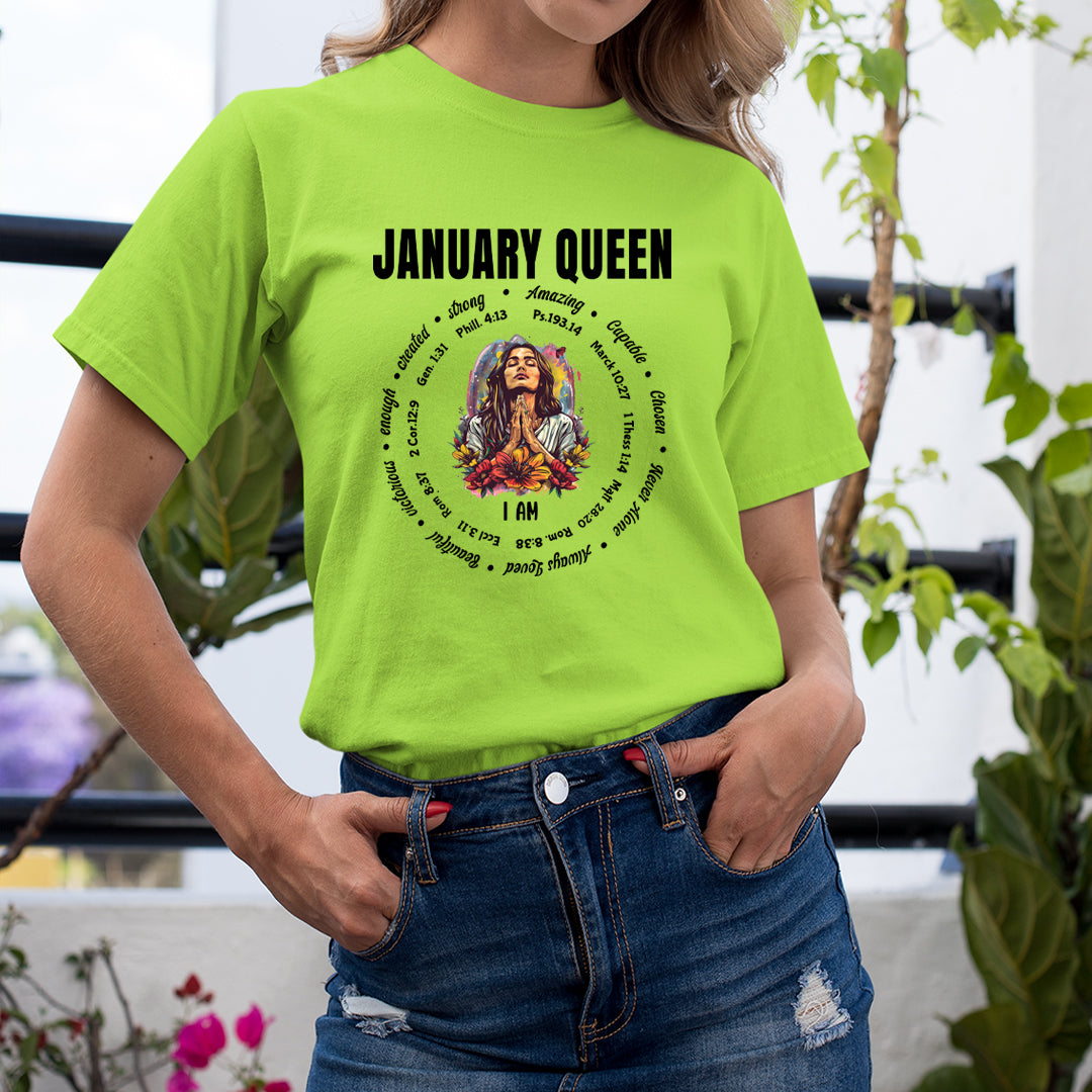 I Am January Queen Strong, Amazing And Capable - Unisex T-Shirt