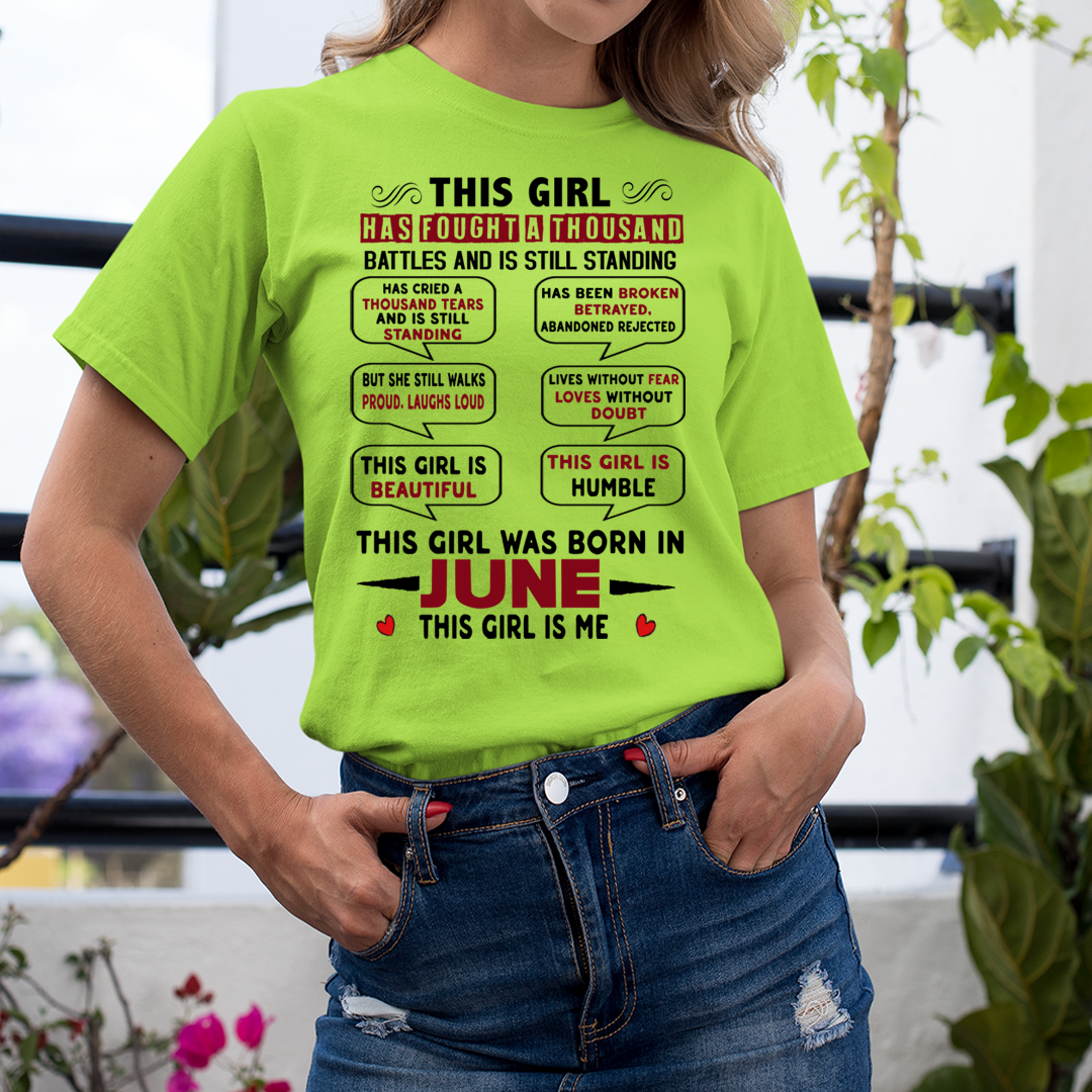 This Girl Was Born In June - Unisex T-Shirt