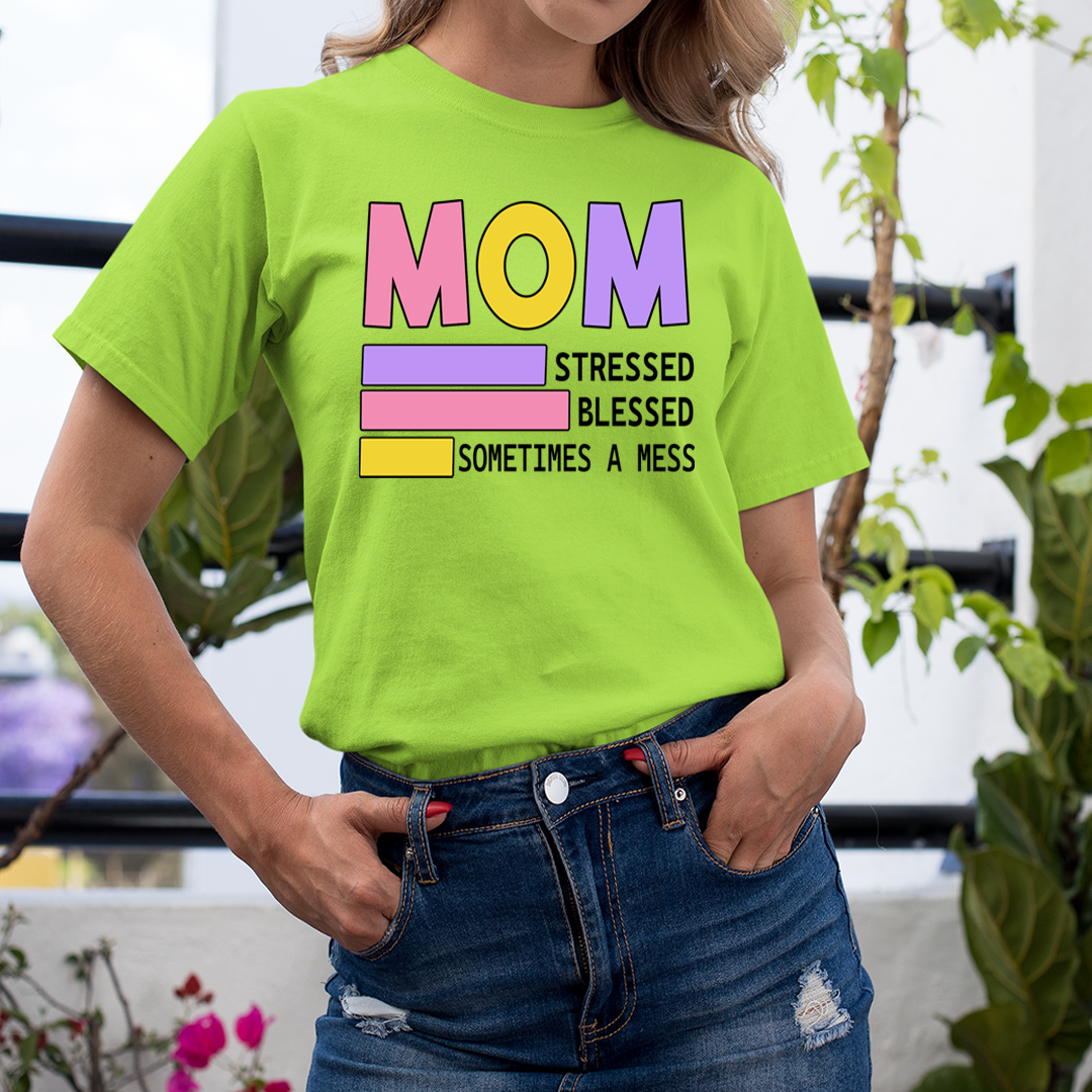 Mom Stressed Blessed Sometimes - Unisex T-Shirt