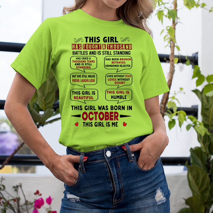 This Girl Was Born In October - Unisex T-Shirt