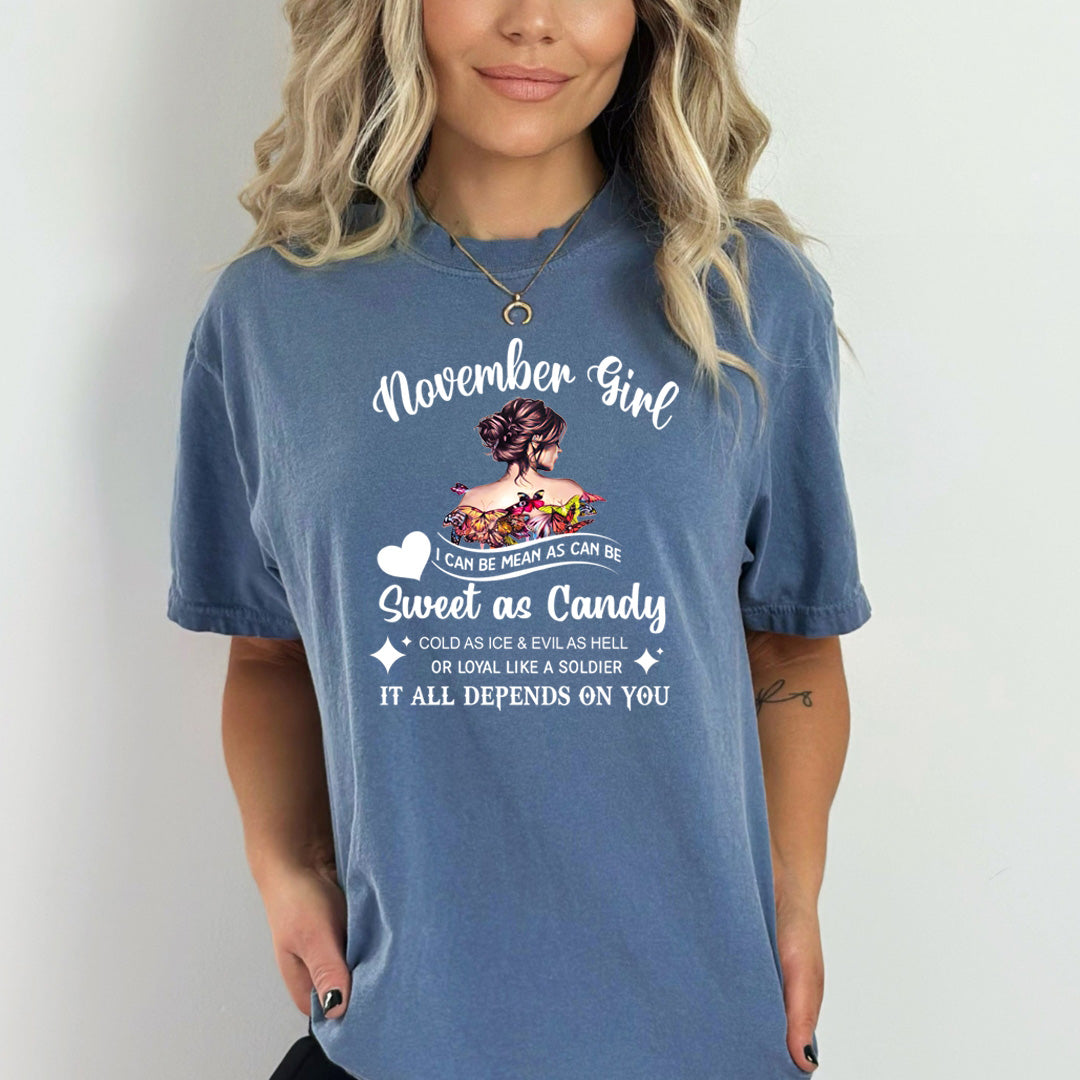 November Girl Sweet As Candy - Bella Canvas
