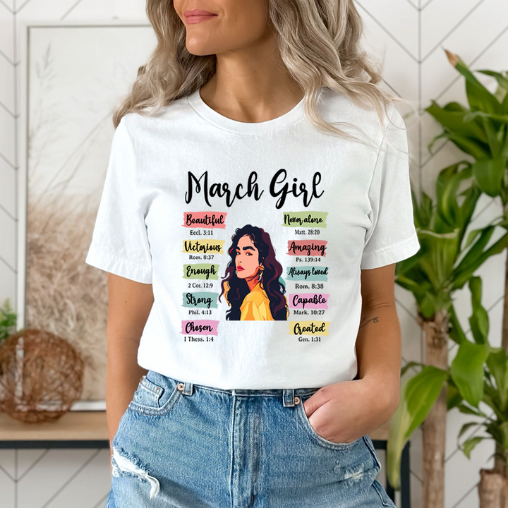March Girl Beautiful Never Alone - Unisex T-Shirt