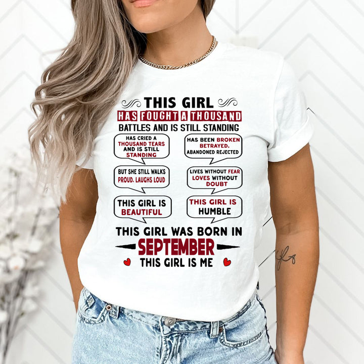 This Girl Was Born In September - Unisex T-Shirt