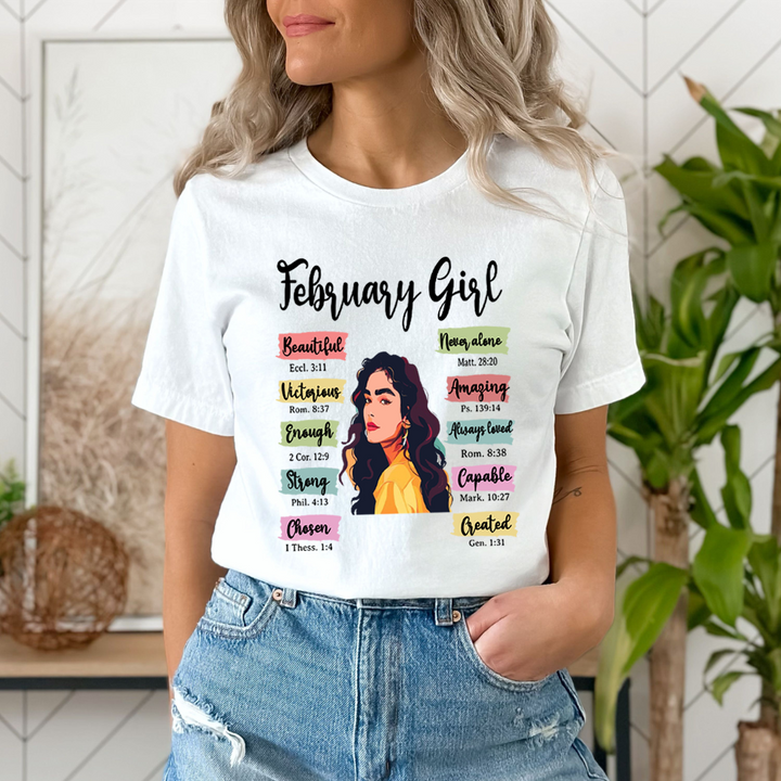 February Girl Beautiful Never Alone - Unisex T-Shirt