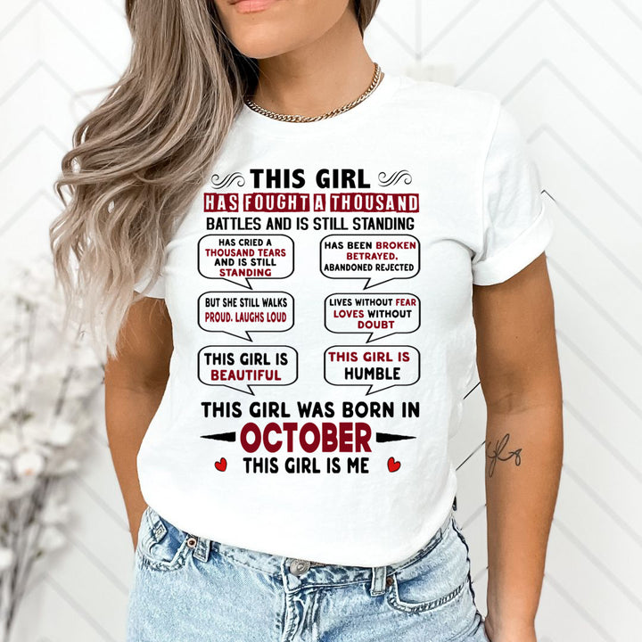 This Girl Was Born In October - Unisex T-Shirt