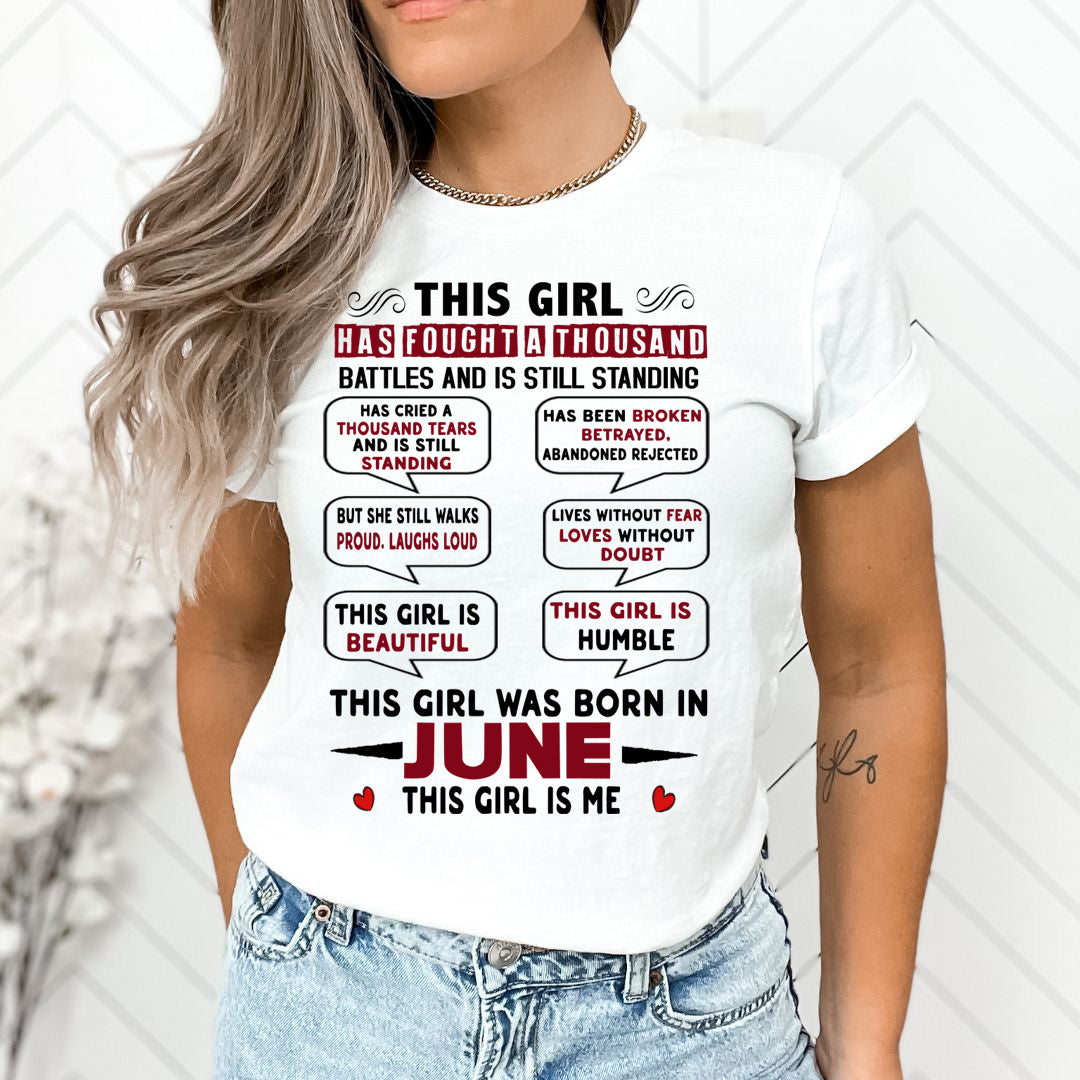 This Girl Was Born In June - Unisex T-Shirt