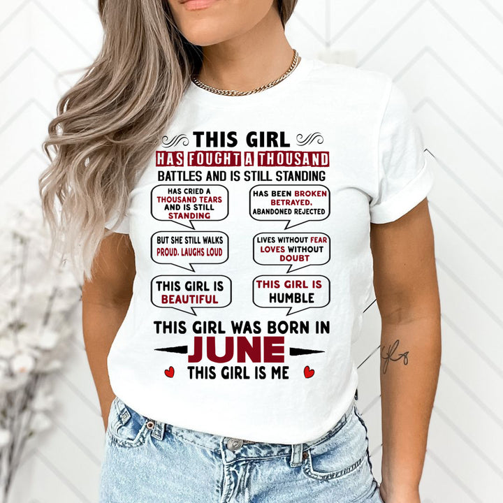 This Girl Was Born In June - Unisex T-Shirt