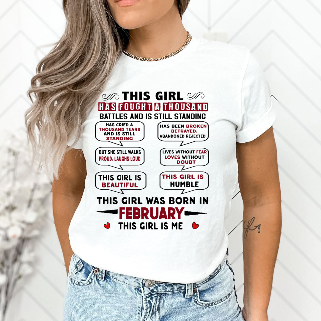 This Girl Was Born In February - Unisex T-Shirt