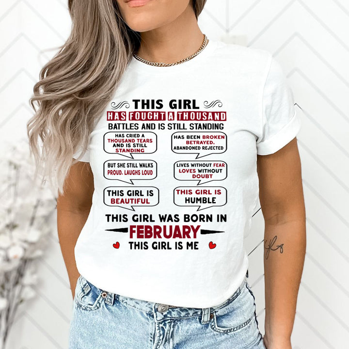 This Girl Was Born In February - Unisex T-Shirt