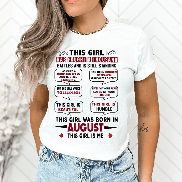 This Girl Was Born In August - Unisex T-Shirt