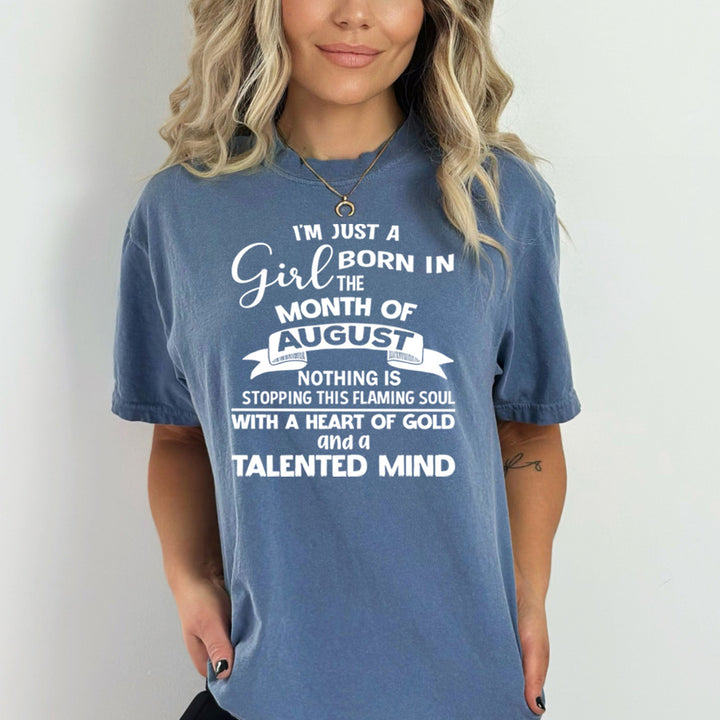 August Girl With A Heart Of Gold - Bella Canvas