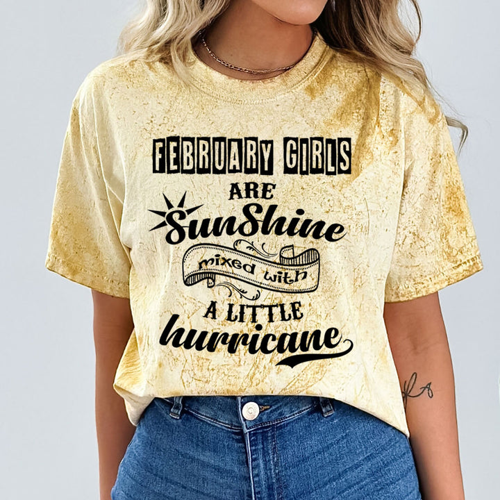 February Girls Are Sunshine - Unisex Tie-Dye Colorblast T-Shirt