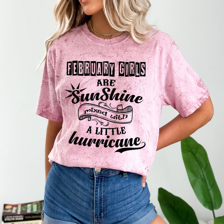 February Girls Are Sunshine - Unisex Tie-Dye Colorblast T-Shirt