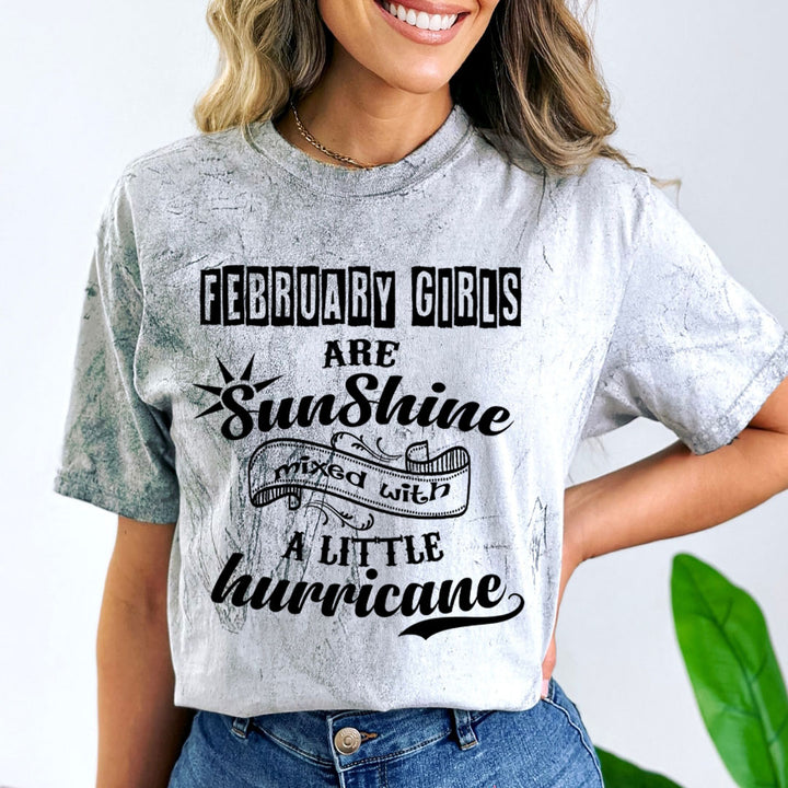 February Girls Are Sunshine - Unisex Tie-Dye Colorblast T-Shirt