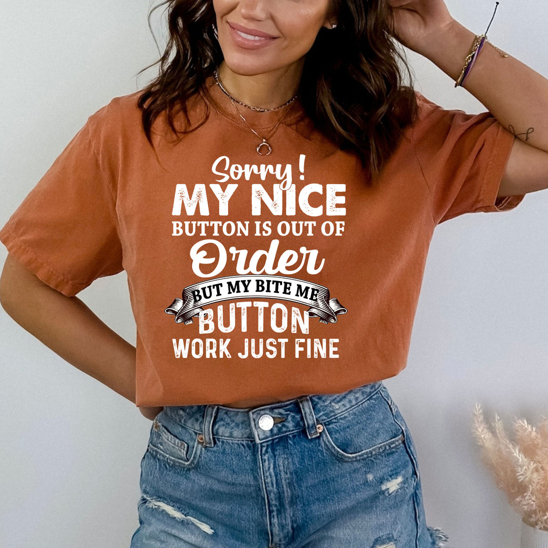 My Nice Button Is Out Of Order - Bella canvas