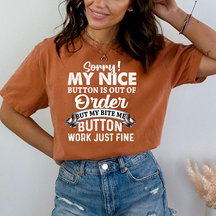 My Nice Button Is Out Of Order - Bella canvas