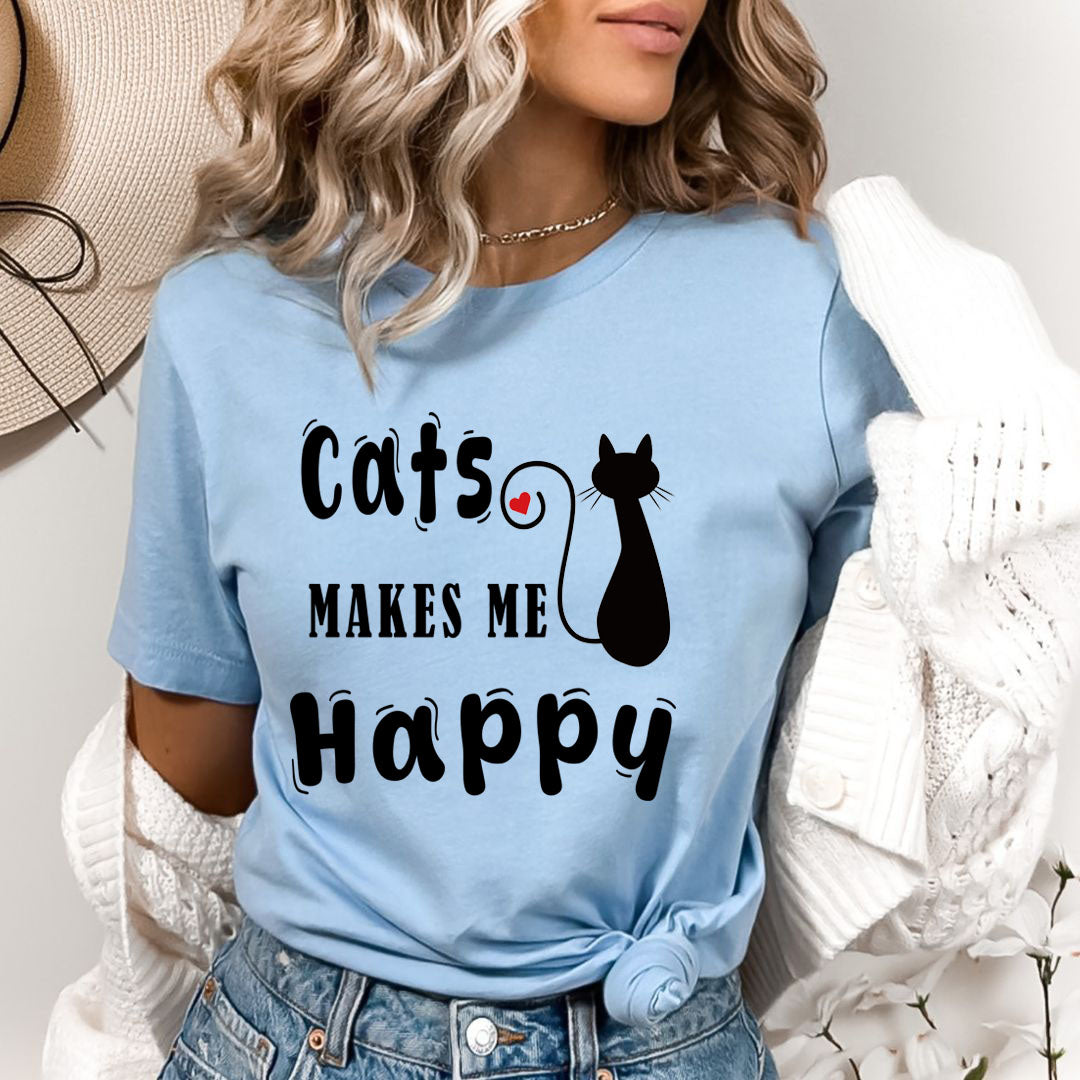 Cats Makes Me Happy - Bella canvas